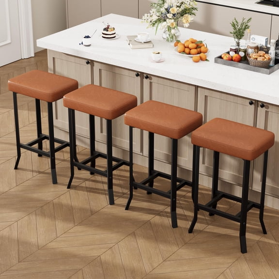 2/4pcs Bar Stools, Bar Chairs, Leather Barstools with Irregular Legs, Compact Counter Stools for Kitchen, Dining Room, Cafe, Easy Assembly