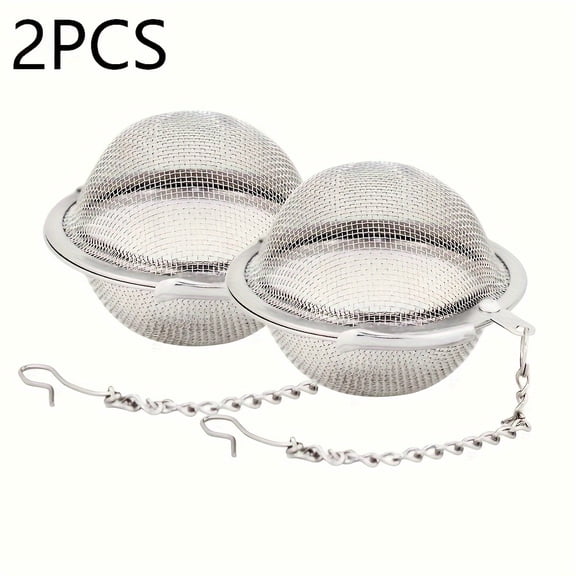 2/4pcs Endurance Tea Infuser Stainless Steel Mesh Tea Ball 2.1 Inch Tea Strainer, Stainless Steel Spice Ball Tea Strainer, Herb Infuser Strainer And Soup Seasoning Separator-Great for Boiling,Stewing