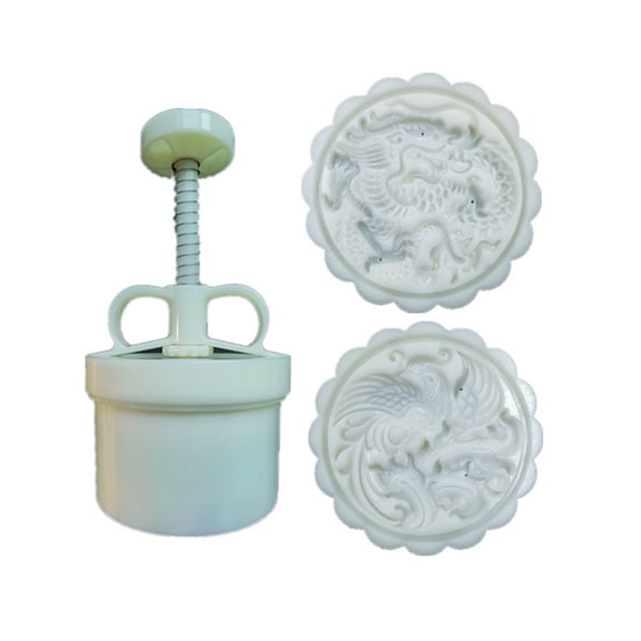 2/4pcs Mooncakes Molds Cookie Stamp Festival Phoenixes Dragon Mooncakes Embosser Practical Molds Tool for Treat Making
