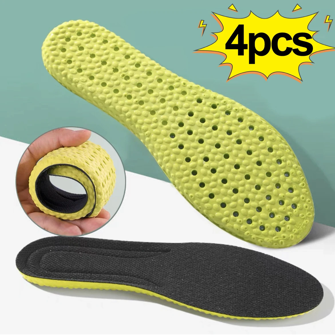 2/4pcs Soft Sport Insoles High Elasticity Comfortable Plantar Insoles Feet Man Women Orthopedic