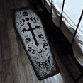 thumbnail image 1 of 2.4x6 FT Halloween Carpe Dark Gothic Coffin Floor Mat, Stain Resistant Washable Gothic Floor Runner Rugs, Halloween Rug for Living Room Party Decor Indoor Bedroom, 1 of 5