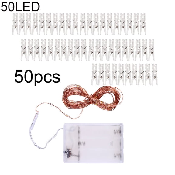 2/5/10m 20/50/100LED Photo Peg Clips String Lights Battery Operated Party Decor