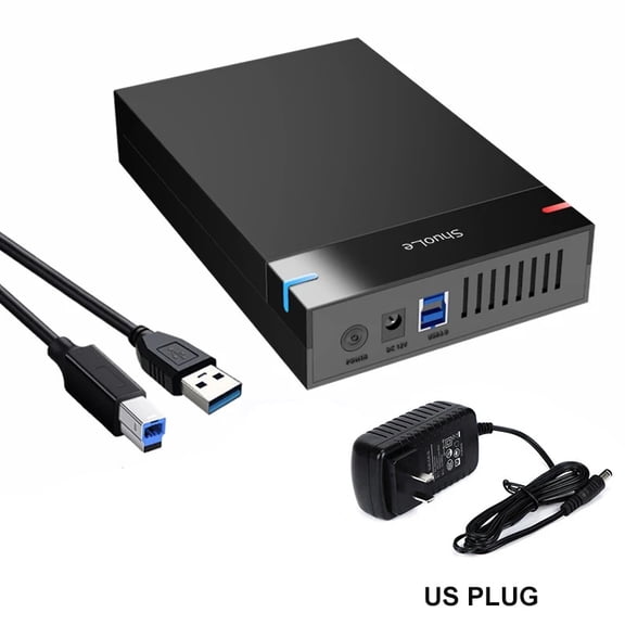 2.5 & 3.5 Inch SATA to USB 3.0 External Hard Drive Enclosure, 5Gbps High Speed HDD SSD Case Supports Up to 10TB with 12V Power Adapter for PC Laptop