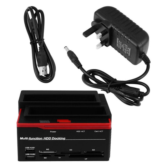 2.5″/3.5″ Mobile HDD Docking Station IDE&SATA USB Card Reader Dual Hard Drive