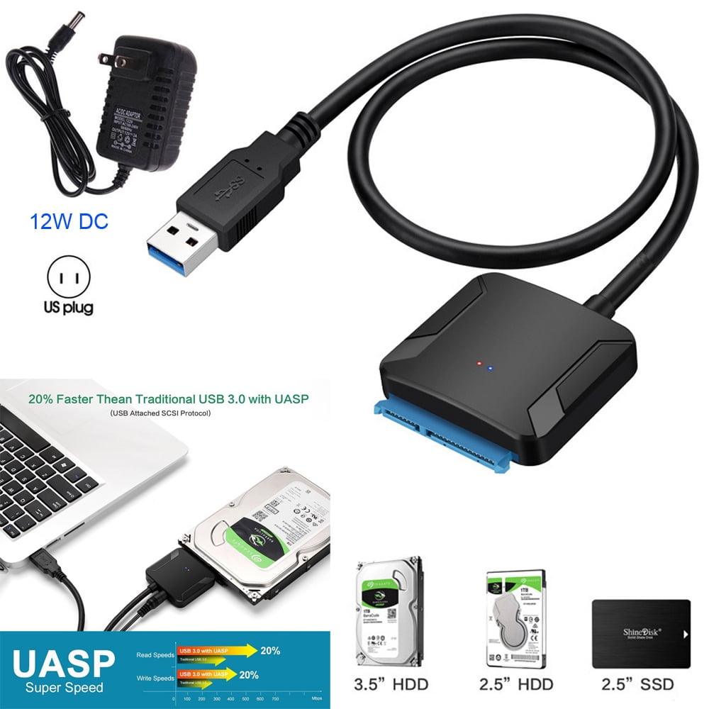 WAVLINK USB 3.0 to Dual Bay SATA Adapter,Hard Drive Convertor with 2 USB  3.0 Ports for External 3.5/2.5 Inch SSD HDD SATA III, Support UASP, Offline