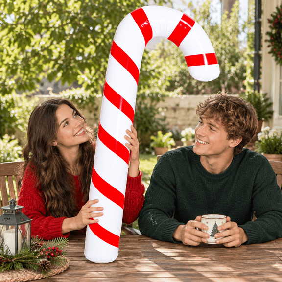 2 5.4 Ft Inflatablemas Candy Canes Decoration Pool Floats