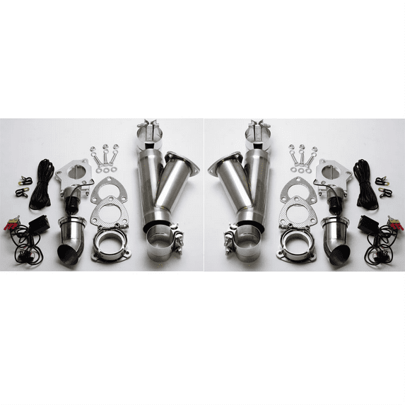 2.5" (63mm) Electronic Exhaust Cutout - Dual System - Aluminized Mild Steel w/ Slip Fit and Band Clamps