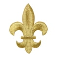 thumbnail image 1 of (2-5/8" tall) Gold - Fleur De Lis - Iron on Embroidered Patch Applique, 1 of 1