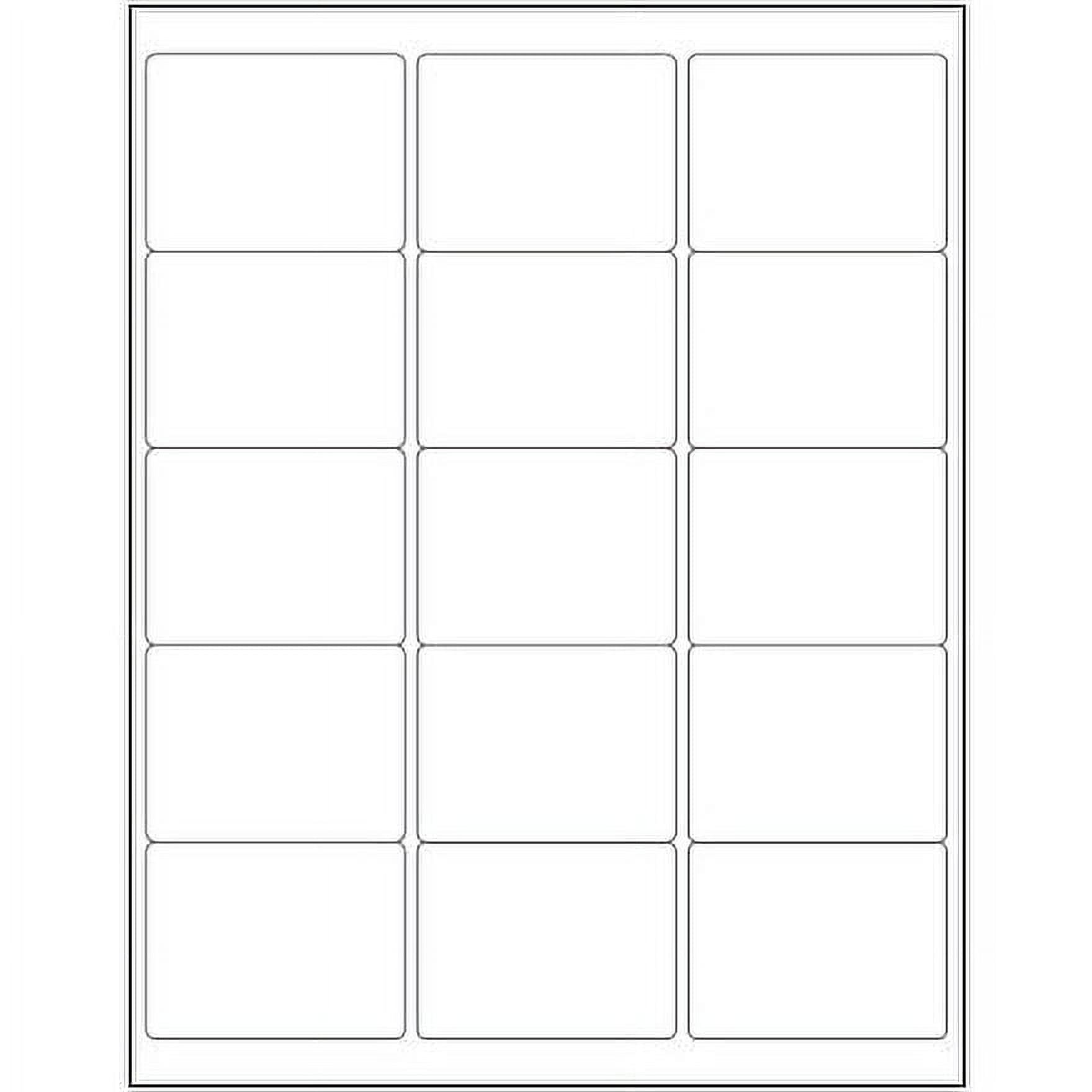 2 5/8" x 2" White Rectangle Laser Labels - 1500 Per Case