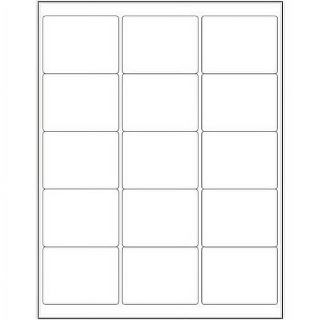 2 5/8" x 2" White Rectangle Laser Labels - 1500 Per Case