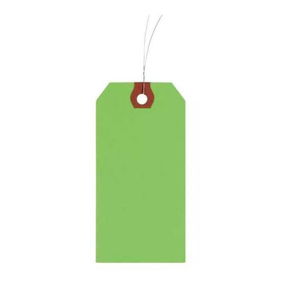 2-5/8" x 5-1/4" Fluorescent Green Wire Tag, Pk1000 1GZL9