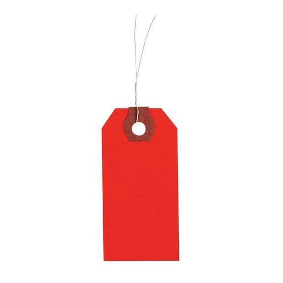 Manufacturer Varies 2-5/8" x 5-1/4" Red Paper Wire Tag, Pk1000 1GYR7