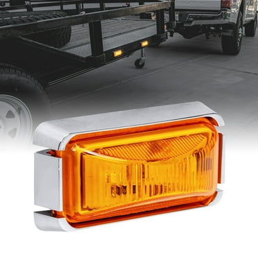 2.5" Amber LED Trailer Side Marker Light Chrome Bezel DOT FMVSS 108 SAE P2PCÂ&nbsp;