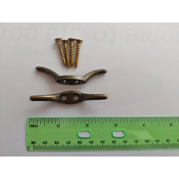 2.5 Antique Brass Color Cord Cleats (1 Pair)