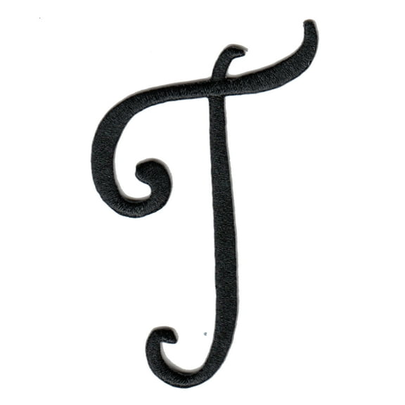 Hip Hop 50's Shop 2.5" Black Script Embroidered Alphabet Custom Letter A - Z Iron-On Monogram Applique for Poodle Skirt Shirt Blouse DIY