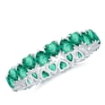 thumbnail image 1 of 2.5 CT Created Emerald Full Eternity Stackable Band Ring, 14K White Gold, US 13.00, 1 of 7