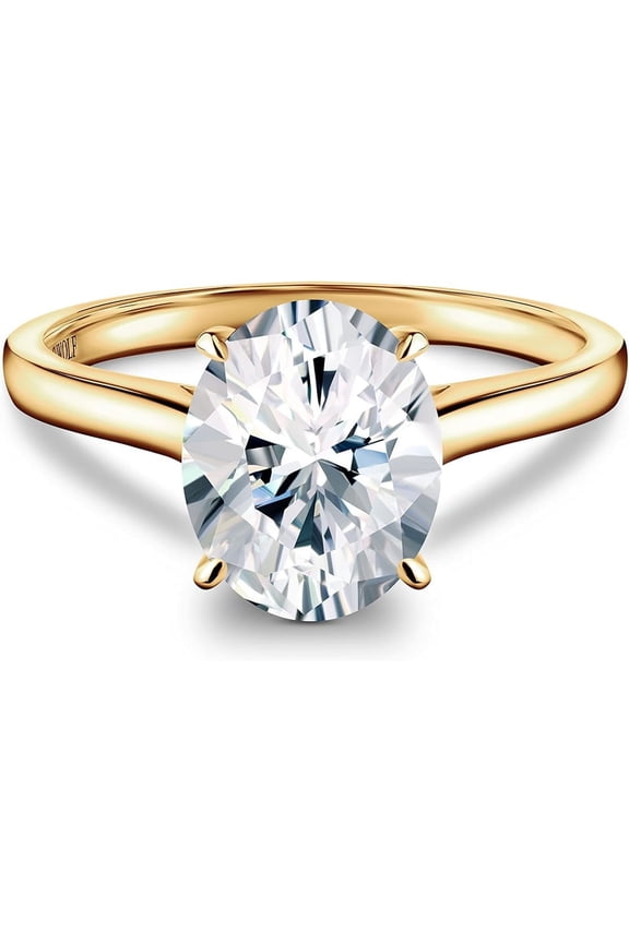 2.5 CT Oval Cut Moissanite Ring Solitaire Oval Cut Moissanite Single Stone Latest Bridal Ring