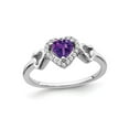 thumbnail image 1 of 2/5 Carat (Ctw) Amethyst Heart Promise Ring in 14K White Gold, 1 of 5