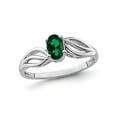 thumbnail image 1 of 2/5 Carat (Ctw) Lab Created Emerald Ring in Rhodium Plated Sterling Silver for Women, 1 of 5