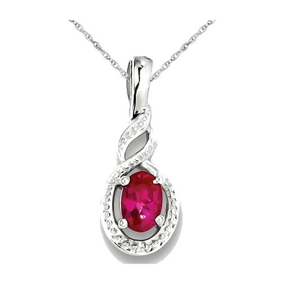 2/5 Carat (Ctw) Lab Created Ruby Drop Infinity Pendant Necklace in Sterling Silver with Chain for Women