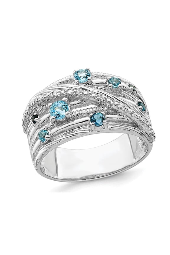 2/5 Carat (Ctw) London Blue Topaz Ring in Sterling Silver