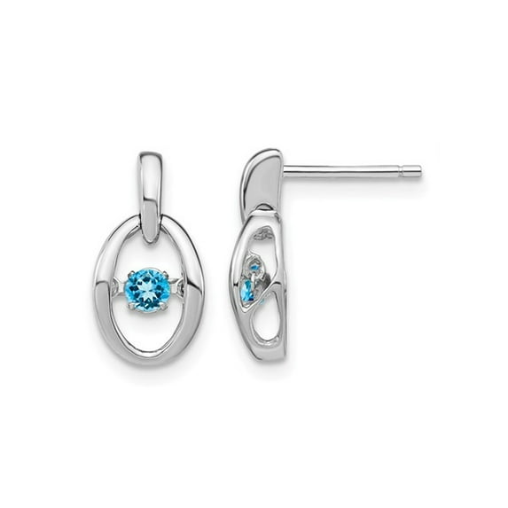 2/5 Carat (Ctw) Natural Blue Topaz Earrings in Sterling Silver