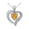 thumbnail image 1 of 2/5 Carat (Ctw) Natural Citrine Heart Pendant Necklace in Sterling Silver with Chain, 1 of 4