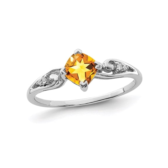Gem & Harmony 2/5 Carat (Ctw) Solitaire Citrine Ring in Sterling Silver for Women
