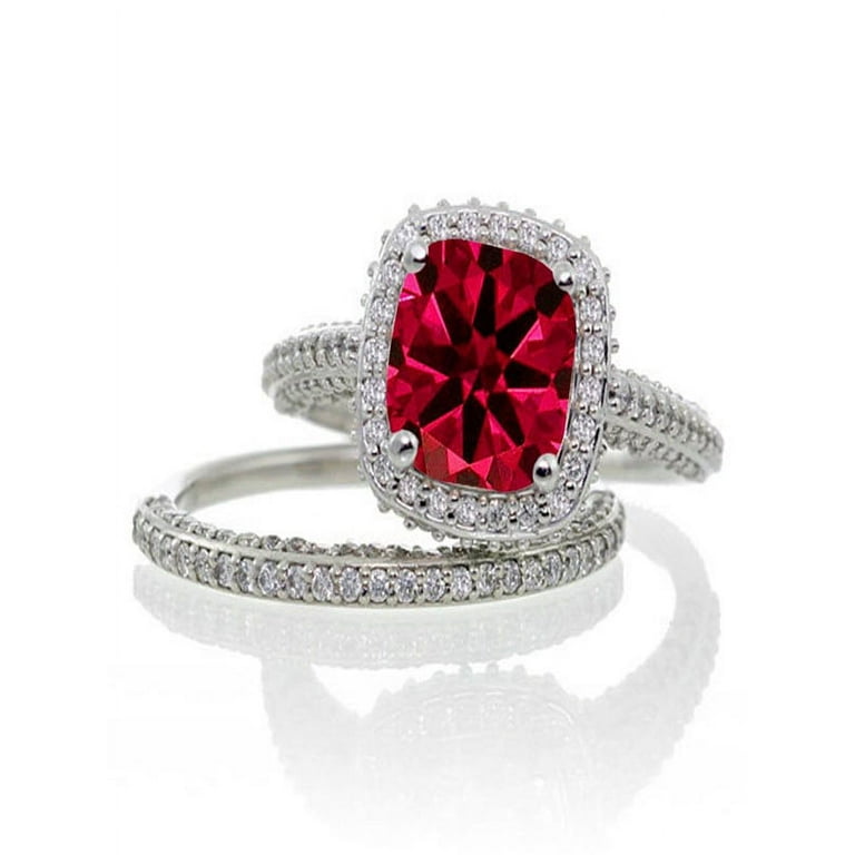 Ruby wedding ring sets store