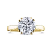 ANCONA JEWELRY 2.5 Carat E VS1 Lab Grown Diamond Engagement Ring 14k Yellow IGI Certified