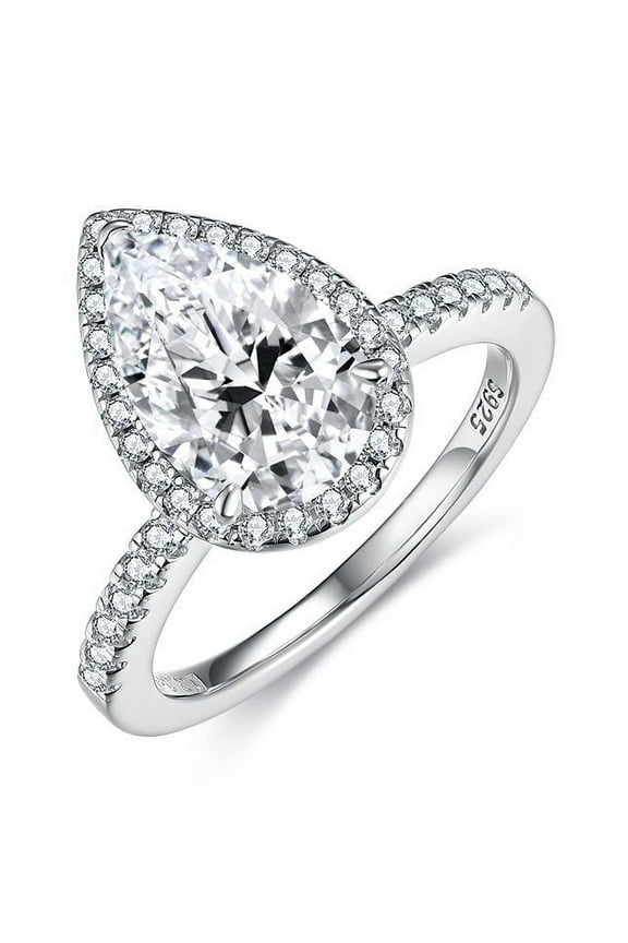 2.5 Carat Full Moissanite Rings for Women S925 Sterling Silver D Color Moissanite Anniversary Ring for Wife Simulated Diamond Promise Ring Fiancee Lab Grown Diamond Travel Rings for Lady