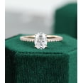 thumbnail image 1 of 2.5 Carat Oval Cut Moissanite Engagement Ring - Bridal Set - Halo Ring - Handmade Ring - 925 Sterling Silver Rose Gold Plated Ring, 1 of 3