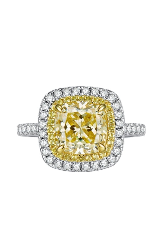 2.5 Carat Promise Anniversary Rings for Women 5A CZ Cushion Cut Engagement Ring S925 Sterling Silver Statement Cocktail Rings Ladies Fine Jewelry