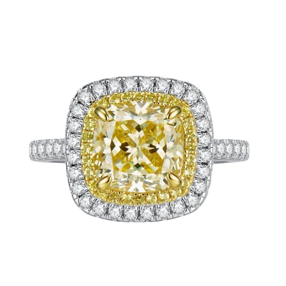 2.5 Carat Promise Anniversary Rings for Women 5A CZ Cushion Cut Engagement Ring S925 Sterling Silver Statement Cocktail Rings Ladies Fine Jewelry