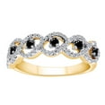 thumbnail image 1 of AFFY 2/5 Carat Round Black & White Natural Diamond Anniversary Band Ring In 10K Solid Gold-Ring Size-5.5, 1 of 2