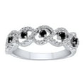 thumbnail image 1 of AFFY 2/5 Carat Round Black & White Natural Diamond Anniversary Band Ring In 10K Solid Gold-Ring Size-9, 1 of 2