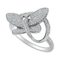 thumbnail image 1 of AFFY 2/5 Carat Round Shape White Natural Diamond Butterfly Ring In 10K Solid White Gold (0.40 Cttw)-Ring Size-6, 1 of 1