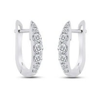 2/5 Carat (ctw) Lab Grown Diamond Huggie Hoop Earrings In 14K White Gold Over Sterling Silver (0.40 Cttw) Jewelry For Women, Gift For Her