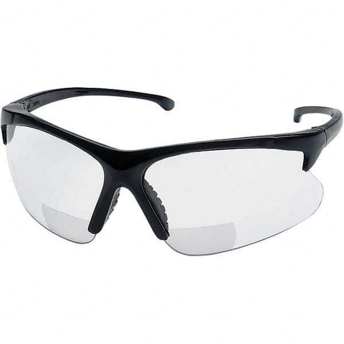 +2.5, Clear Lenses, Scratch Resistant, Framed Magnifying Safety Glasses