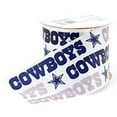 thumbnail image 1 of 2.5" Cowboys Ribbon, 9 Foot Spool, Licensed Offray Ribbon, 1 of 1