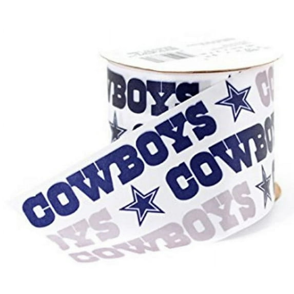 2.5" Cowboys Ribbon, 9 Foot Spool, Licensed Offray Ribbon
