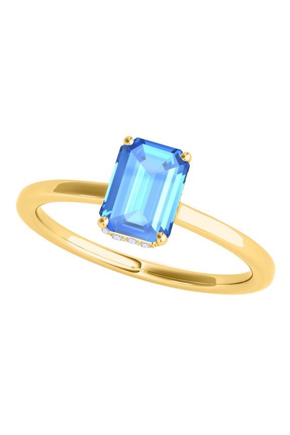 2.5 Ct Diamond Gemstone Rings In 10K Solid Rose White & Yellow Gold