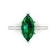 thumbnail image 1 of Solitaire Engagement Ring for Women - 2.5ct Simulated Emerald in 14K White Gold Promise Ring, 1 of 7