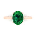 thumbnail image 1 of Solitaire Engagement Ring for Women - 2.5ct Simulated Emerald in 14K Rose Gold Promise Ring, 1 of 6