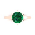 thumbnail image 1 of Solitaire Engagement Ring for Women - 2.5ct Simulated Emerald in 14K Rose Gold Promise Ring, 1 of 8