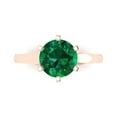 thumbnail image 1 of Solitaire Engagement Ring for Women - 2.5ct Simulated Emerald in 14K Rose Gold Promise Ring, 1 of 6