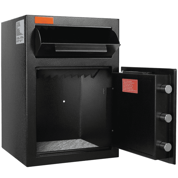 2.5 Cu Ft Depository Safe with Drop Slot - Electronic Code Lock Safe, Steel Drop Safe for Cash & Mail, Home/Hotel/Office Security - Includes 2 Keys