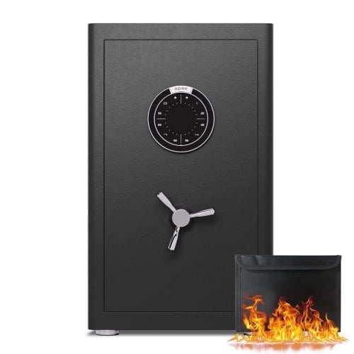 2.5 Cu ft Heavy Duty Home Safe Box, Digital Home Security Safe Box with Adjustable Shelf & Soft Lining, Money Safe with Backlit Keypad & Dual Alarm for Home Office