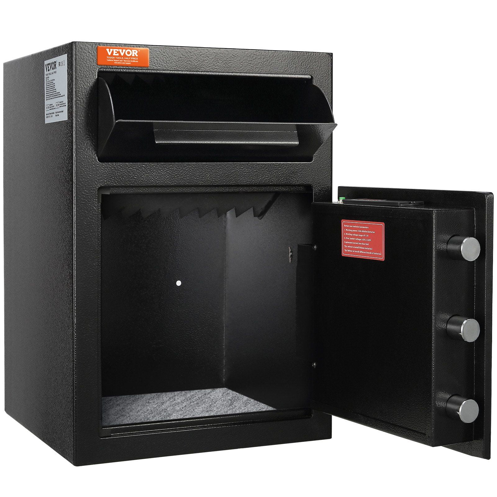 "2.5 Cu Ft Drop Slot Safe - Electronic Lock & 2 Emergency Keys, 20.27x13.97x13.97 Inch Deposit Box for Cash/Mail, Home/Office/Hotel Use - Secure Depository Safe"