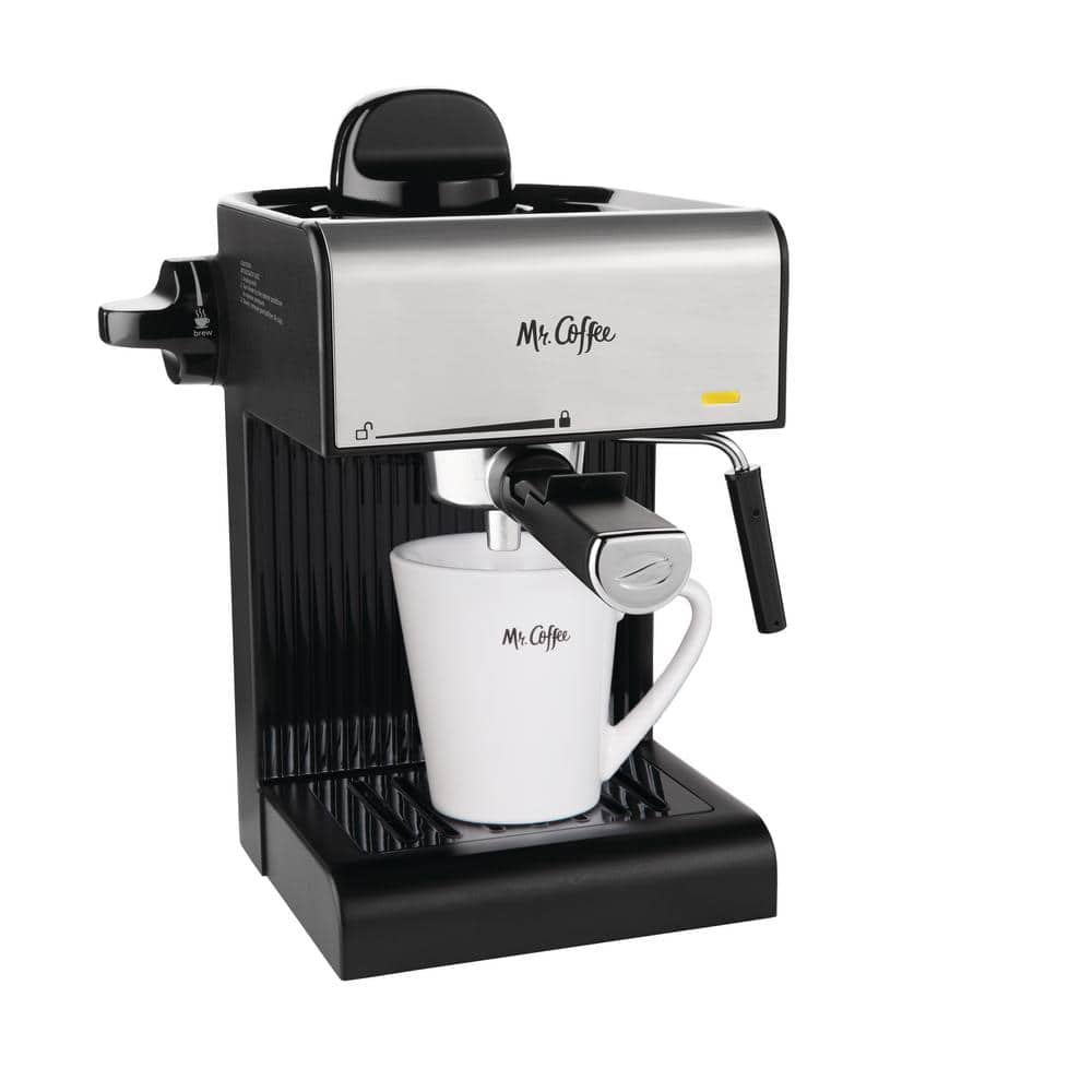 2.5Cup Black Drip Coffee Maker, Steam Espresso Machine, Cappuccino and